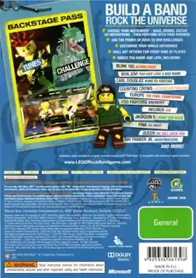 Lego Rock Band (USA) box cover back